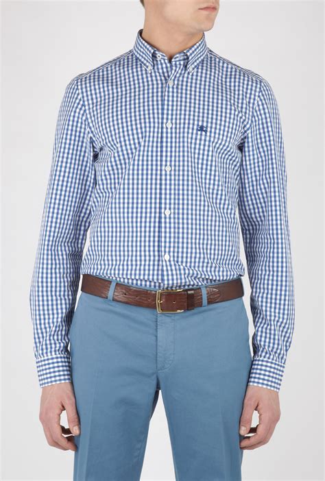 burberry button down shirt blue|Burberry button up shirt men.